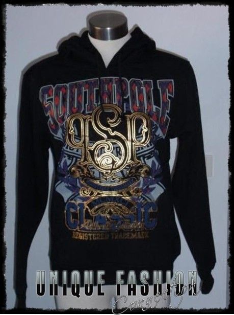 Mens Black Southpole Hoodie Sz S,M,L,XL,XXL  