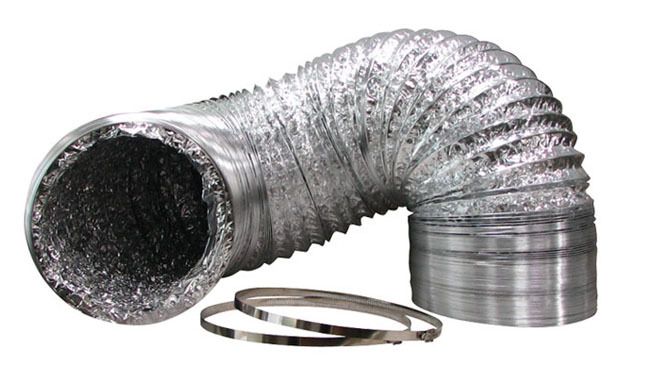 Ideal Air Silver Grow Room Ducting w/ Clamps 8 x 25  