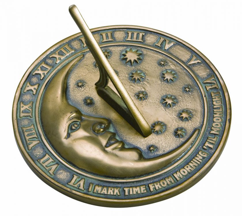 Moon & Stars   Cold Cast Bronze Sundial  