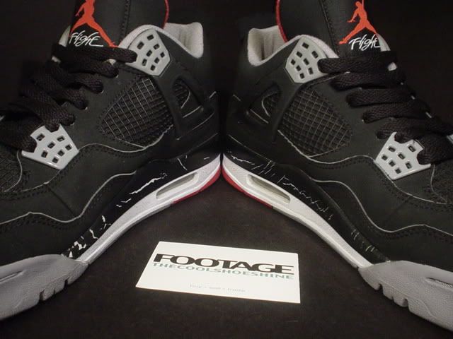 2008 Nike Air Jordan IV 4 Retro BLACK CEMENT GREY RED WHITE CDP 