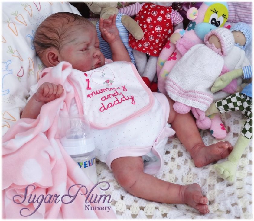   * Reborn Girl Doll ~ Painted Hair ~ Newborn life like baby  