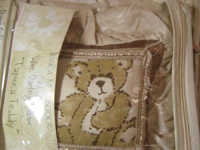 Jessica McClintock Tapioca Teddy BEAR Wee Darling Decorative PILLOW 