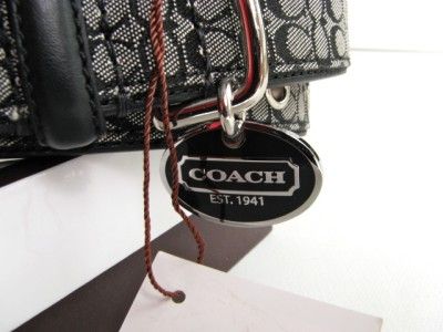 NEW COACH BLACK SIGNATURE C LEATHER DOG COLLAR NIB LARGE L  