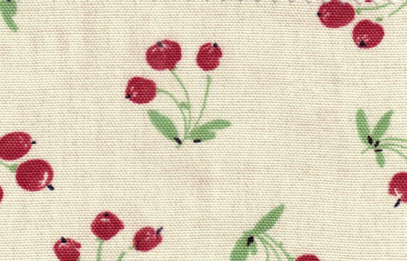 COTTON CURTAIN UPHOLSTERY FABRIC VINTAGE ELEGANT CHERRY  