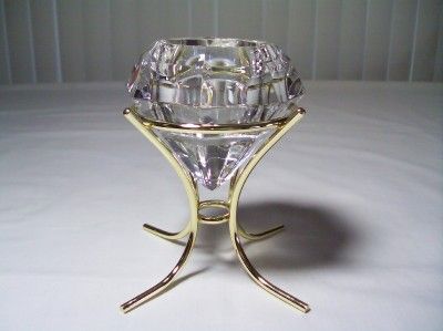 Bleikristall 24% Lead Crystal Diamond Votive w/ Base Made in Germany 