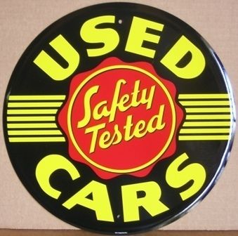 Safety Tested Used Cars Garage Mechanic Shop Tin Sign  