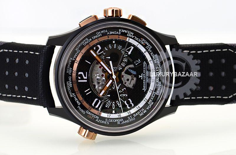 Jaeger LeCoultre Amvox 5 World Chrono   Ceramic Case & Rose Gold 