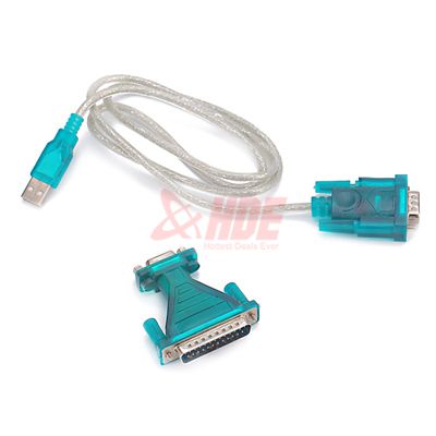 USB 2.0 TO 9/25 PIN SERIAL RS232 CABLE DB9/DB25 ADAPTER 797734240450 