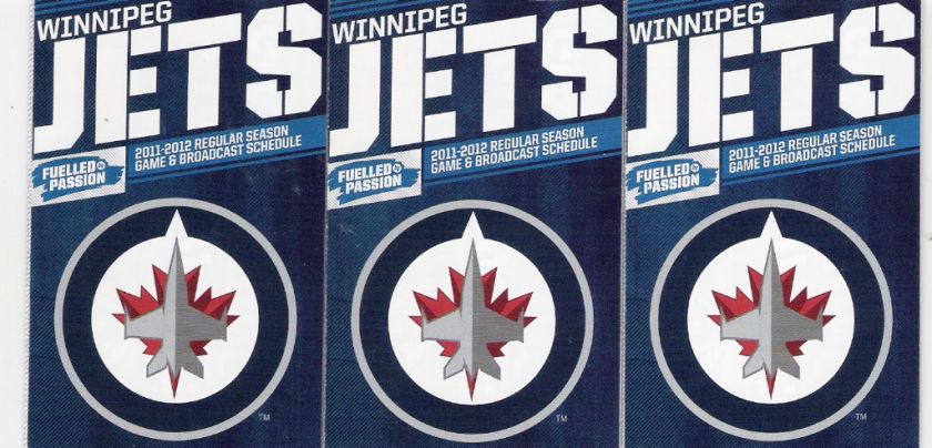   12 Winnipeg Jets Inaugural Season Pocket Schedule Lot of Five 5  