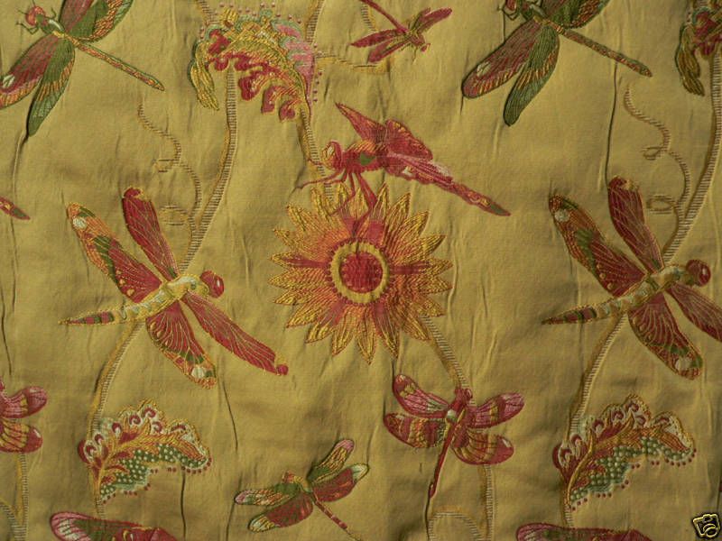 Drapery Upholstery Fabric Dragonfly Garden  