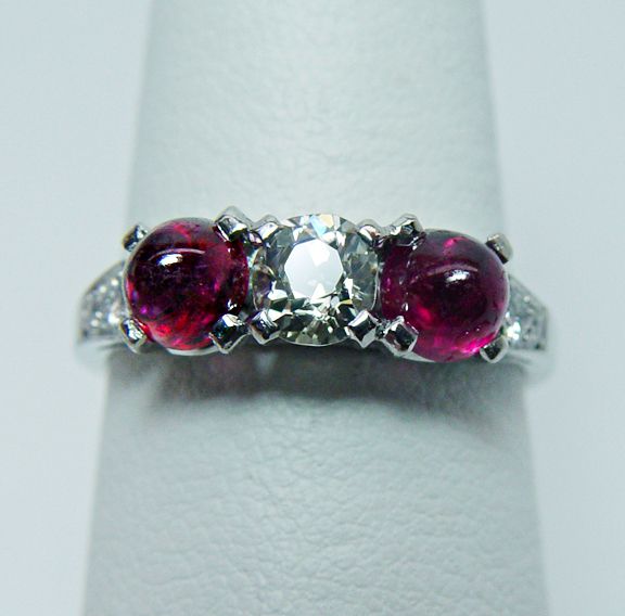 Antique 1.20ct Ruby Old European Diamond 14K Ring 11.7gr HEAVY Estate 