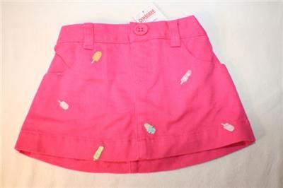 Gymboree Popsicle Party Skort Shorts Capris Hair Clips 3 6 12 18M NWT 