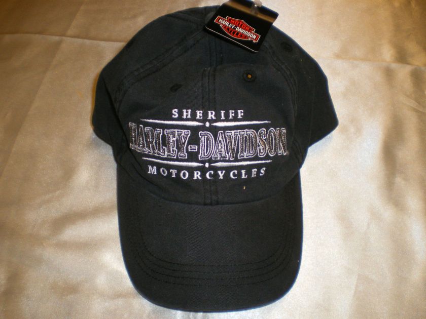  Harley Davidson Black Sheriffs Hat Biker Cap Doo Rag Do Rag Skullcap