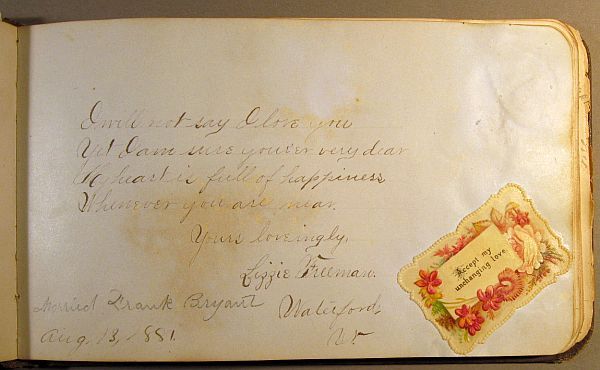 1880 autograph album, North Danville, Vermont  