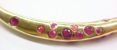 Ruby GP Sterling Silver Bangle Bracelet ~ 7 1/4  