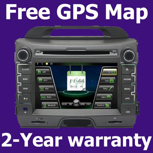 Dual Zone RDS Radio Car GPS Navigation DVD Player For KIA Sportage 