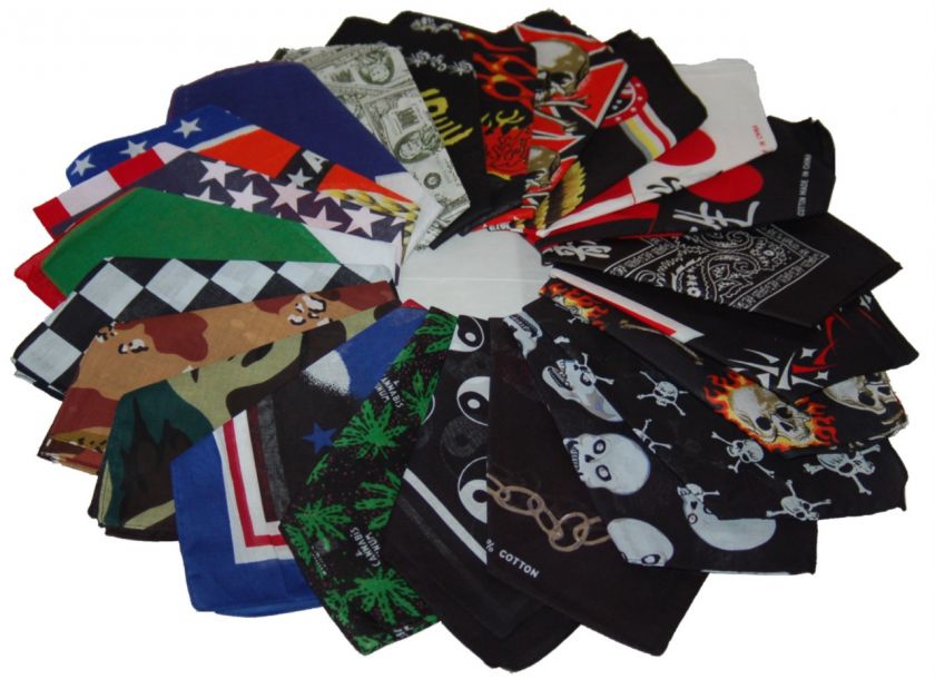 ANY PATTERN DOUBLE SIDED COTTON BANDANA/SCARF/BIKER  