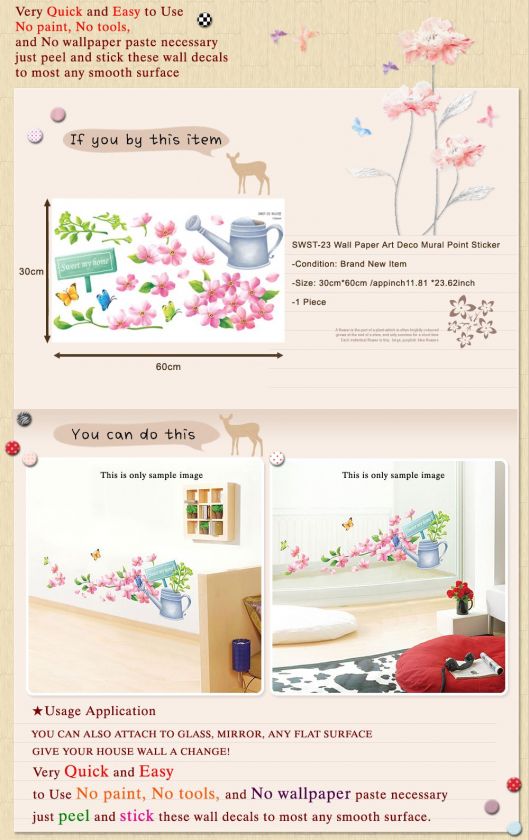 SWST 23 MINI GARDEN Wall Paper Decal Deco Mural Sticker  