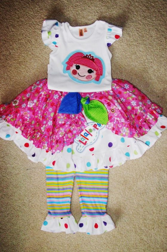 Boutique Custom Resell OOAK *Lalaloopsy* Rainbow Twirl 3 pc Set 5T 6T 