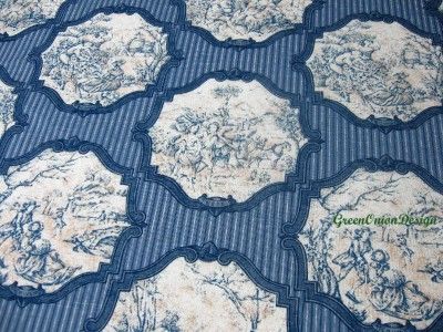 BARGAIN CELLAR Shaped Custom Valance Richloom Toile Fabric  