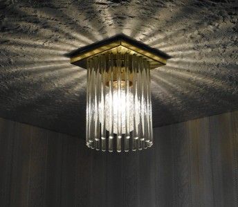 Vintage Retro Art Deco Mid Century Modern GLASS ROD Chandelier Light 