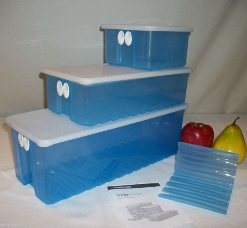 Tupperware BLUE ~3 size FridgeSmart ~RARE Divider NLA  