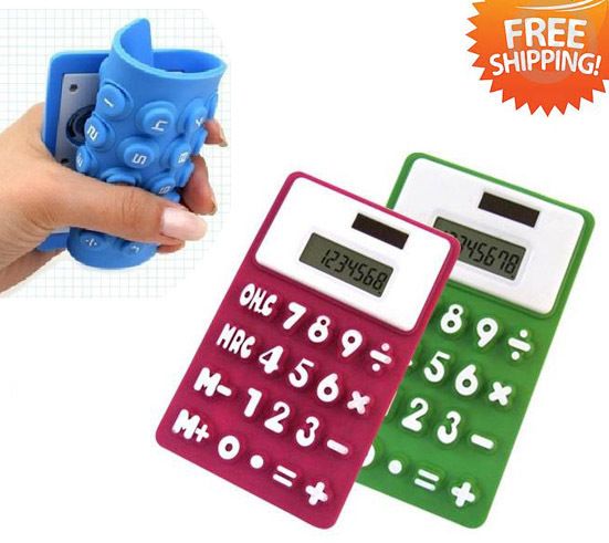 multi function calculator silicone solar calculator magnetic foldable 