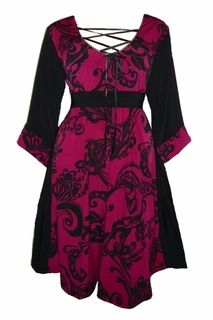 Rasberry and black plus size corset dress  