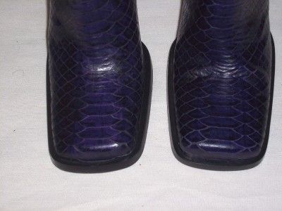 STEVE MADDEN PURPLE LEATHER SNAKE MID~CALF BOOTS SZ 9M  