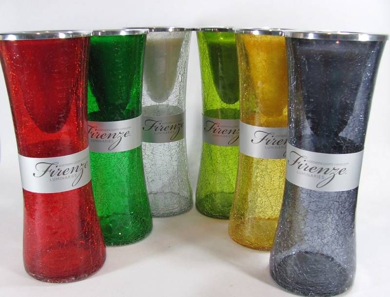 Northern Light Firenze Crackled Glass Candle Luminaries  