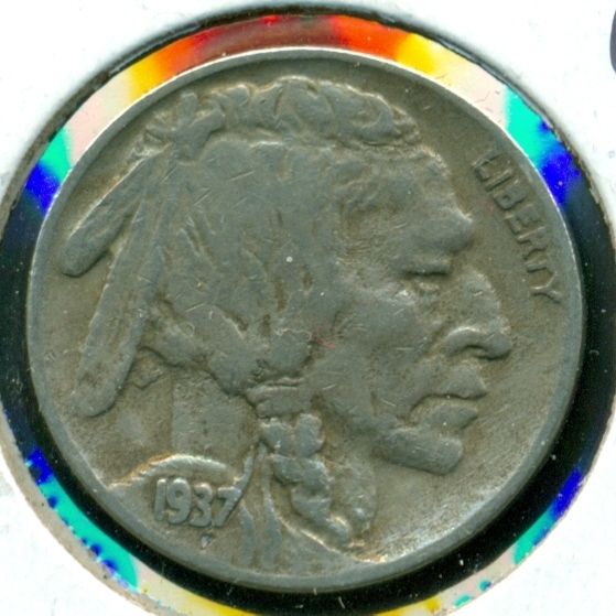 1937 D Buffalo Nickel   3 Legger   Original   Choice VF+  