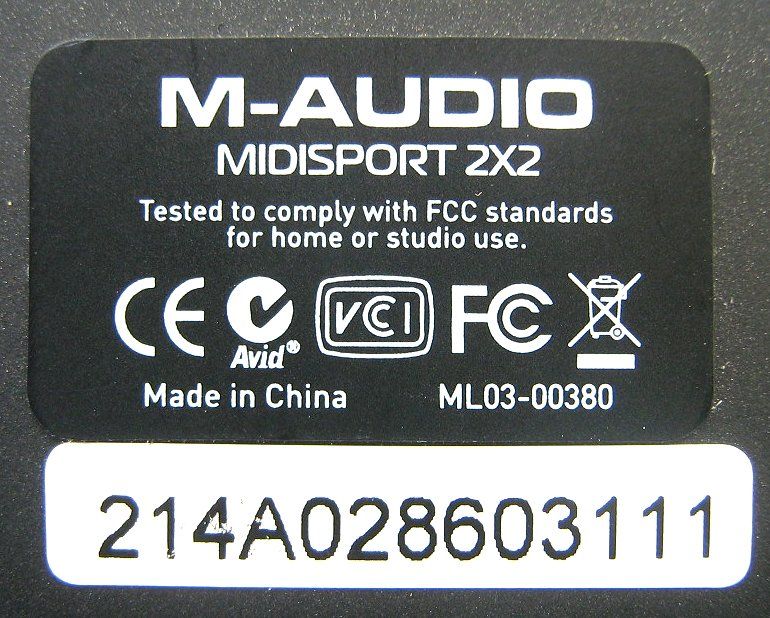 AUDIO MIDIMAN EDITION ML03 00380 MIDISPORT 2X2 USB  