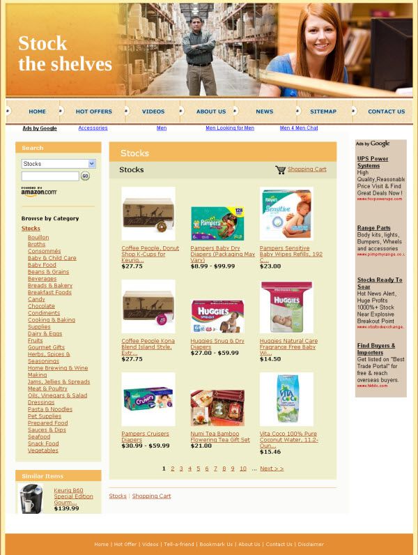 Profitable  Stock Shelves  Website for Sale  