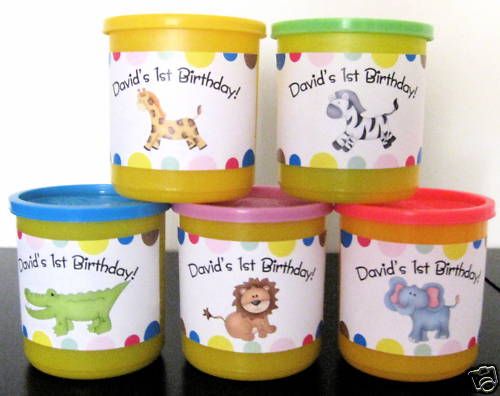 Safari Animal Jungle 12 Play  Doh Birthday Party favors  