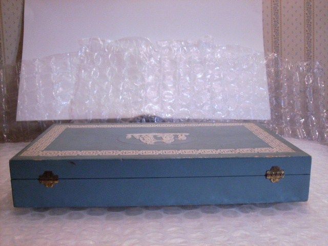 Antique UNIQUE Wedgwood JASPER Silverware Flatware BOX Storage CHEST 