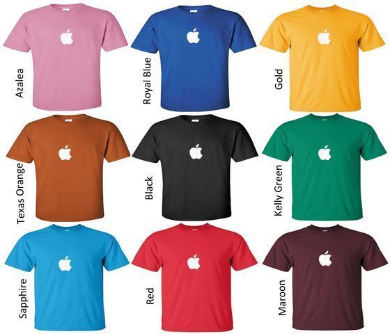 APPLE logo Geek T shirt, many sizes & colors  