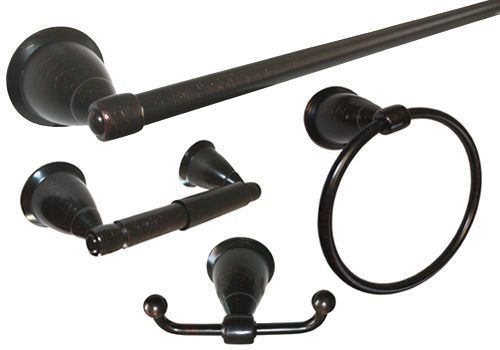 Venetian Bronze Bathroom Accessories 4 PC Combo Set  