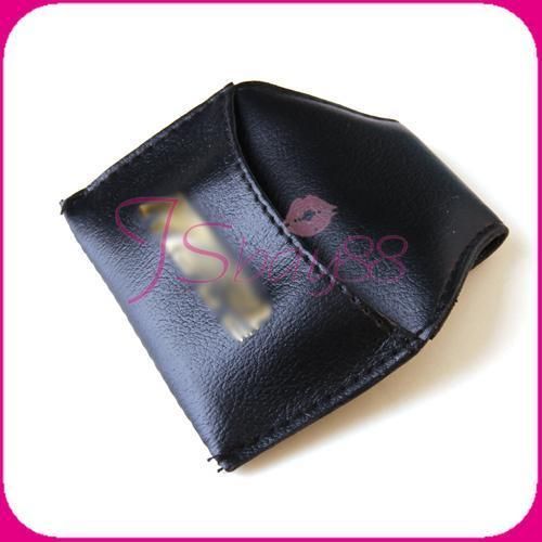 Black Soft PU Leather Pool Billiards Cue Chalk Clip Holder Case  