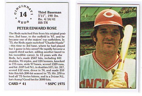 PETE ROSE Cincinnati Reds 1975 SSPC Card LOT OF 10  