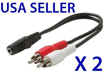   Female to Dual RCA Male Audio Splitter Adapter Cable (2/Pack)  