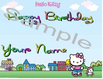 HELLO KITTY D Edible Photo Cake Topper $3 shipping  