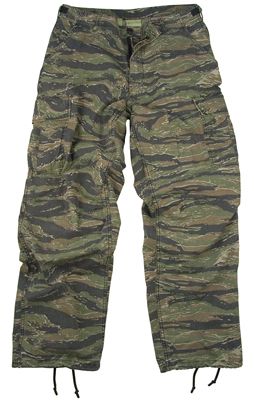 NEW VINTAGE STYLE FATIGUES TIGER STRIPE CAMO PANTS  
