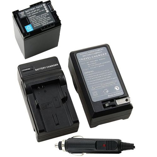 Fosmons BP 827 Battery + Charger for Canon VIXIA HF 11 20 200, HG 20 