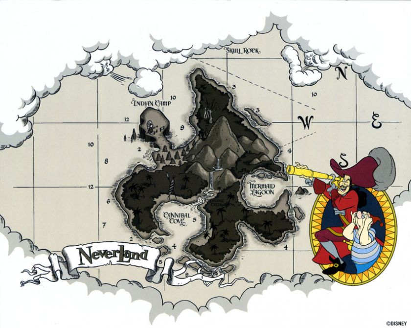 Disney Disneyland GWP Neverland MAP Captain Hook no pin  