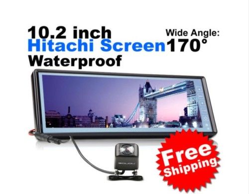 10.2 Monitor License Plate Car Rear View Backup Camera  