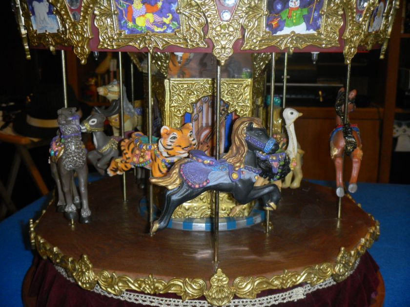 Holiday Creations Carousel Animated Musical Moving RARE  