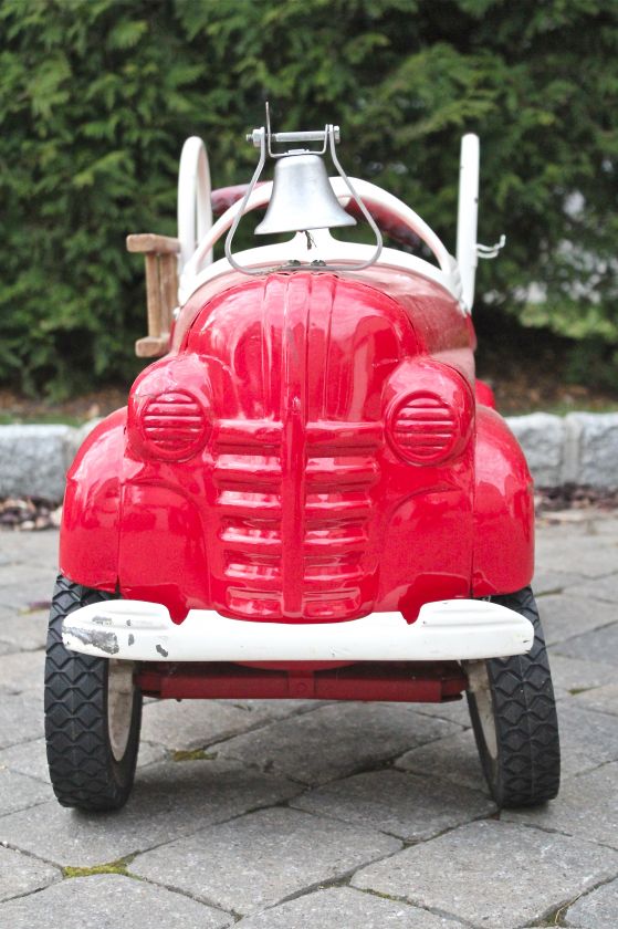 Vintage Fire Truck Metal Pedal Car Thumbnail Image