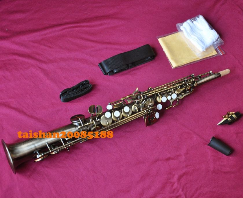 Professional Built in Soprano Saxophone Antique Bronze Saxfon NEW case