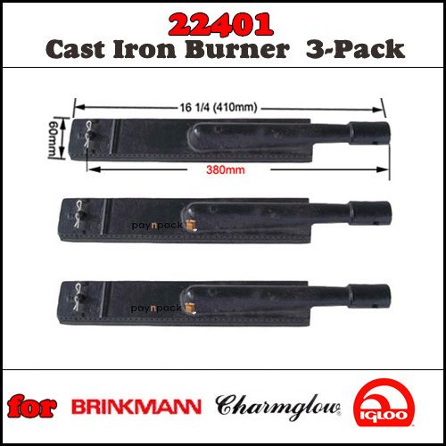   Brinkmann Pro Series BBQ Gas Grill Cast Iron Burner MCM MBP 22401 3pk