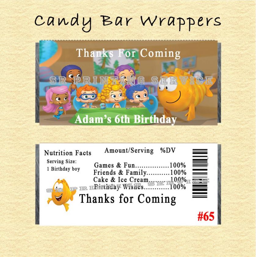   Bubble Guppies Thank U Cards Candy Wrap Sticker Prsz CD DVD  